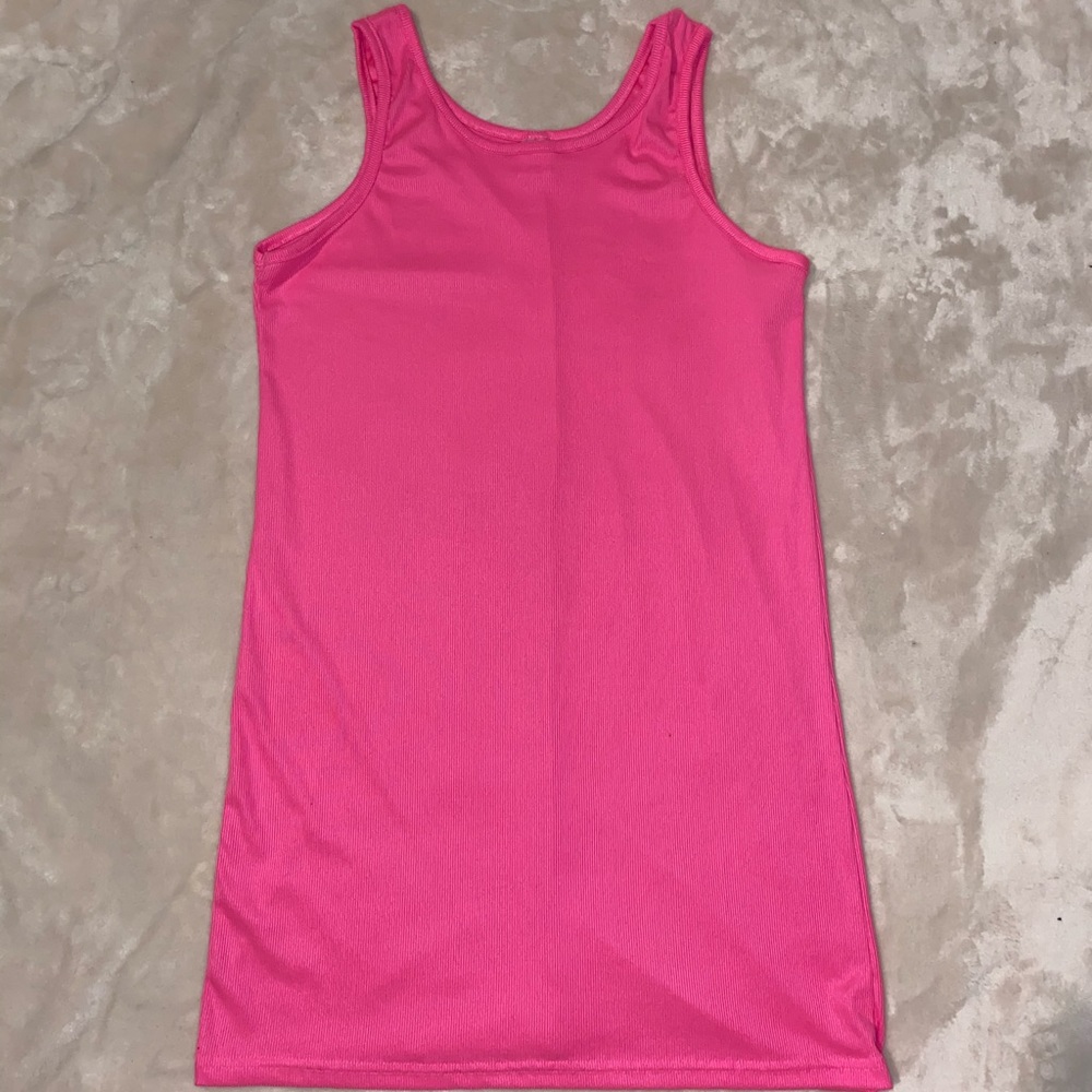 Hot pink mini dress